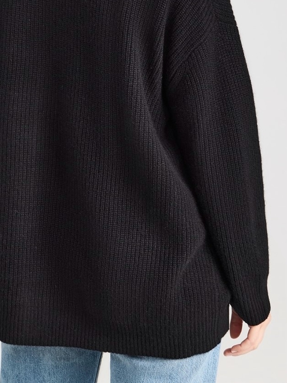 Jenny Kayne Cashmere Black V-Neck Button Cardigan Sweater - Picture 2 of 5